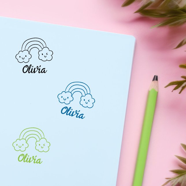 Carimbo De Borracha Assinatura Personalizada do Arco-Íris (Criador carregado)