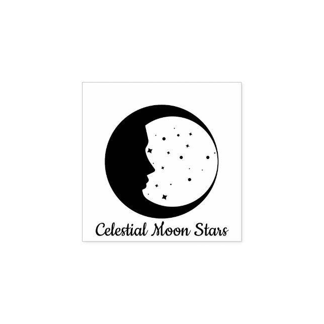 Carimbo De Borracha Astrologia da Lua Estelar Celeste (Impressão)