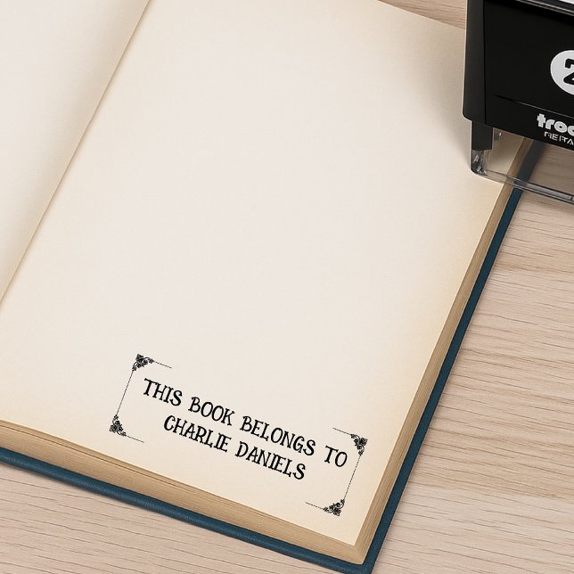 Carimbo de Borracha Auto-Tintável de Ex Libris Ele (This books belongs to Charlie Daniels)