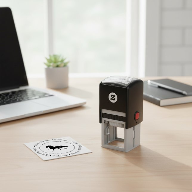 Carimbo de Borracha Autocolante do Endereço do Cav (Horse Address Self-Inking Rubber Stamp)