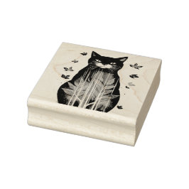 Carimbo De Borracha Autumn Cat
