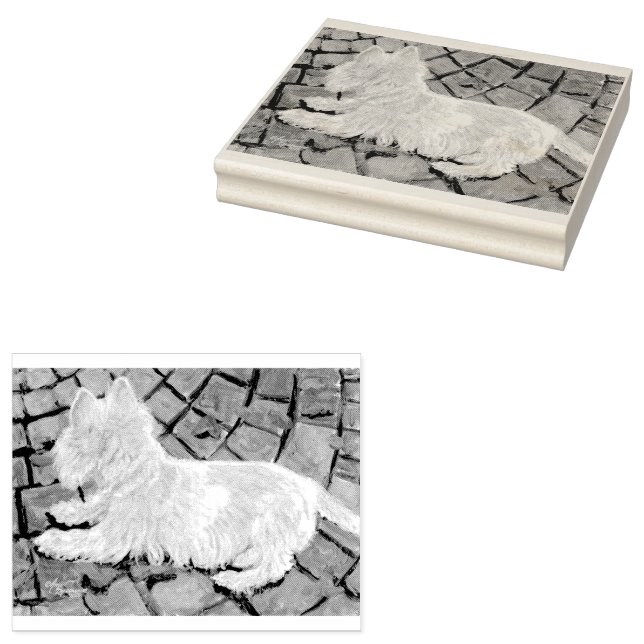 Carimbo De Borracha Autumn Leaves Westie no Pacio (Carimbado)