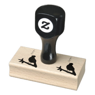 Carimbo De Borracha ave azul cantando animal da natureza