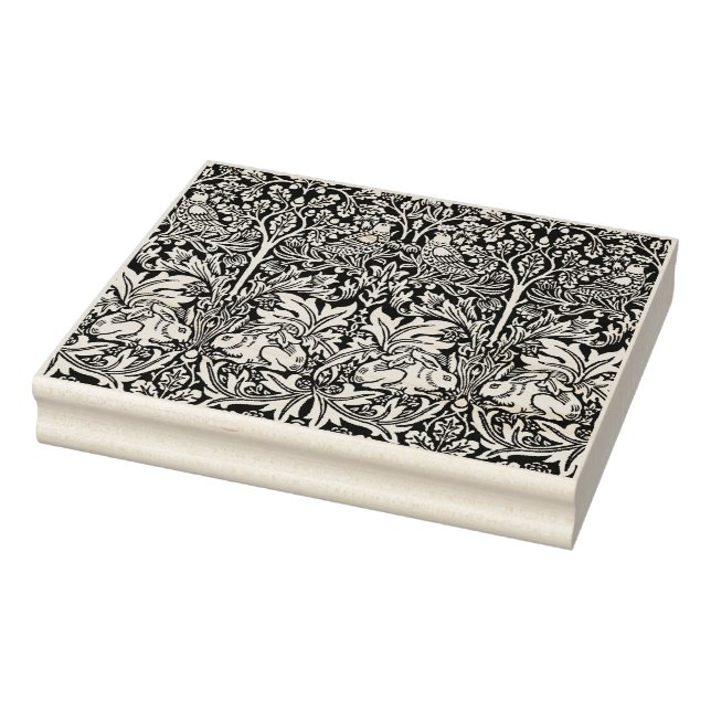 Carimbo De Borracha Aves, Coelhos Floral - William Morris (Carimbo)