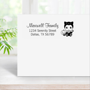 Carimbo De Borracha Baby Black Cat Pumpkin Family