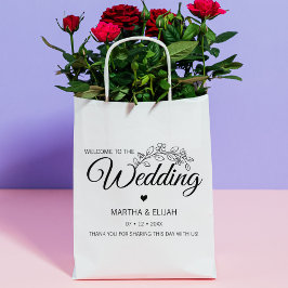Carimbo De Borracha Bag Personalizada de Casamento de Script Floral