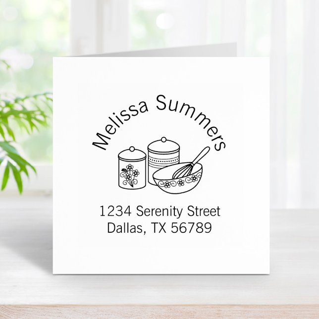 Carimbo De Borracha Baking - Mixing Bowl, Whisker Arch Address (Criador carregado)