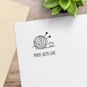 Carimbo De Borracha Ball of Yarn with Knitting Agulha 1x1