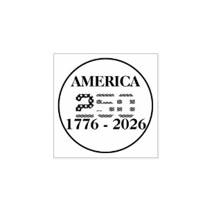 Carimbo De Borracha Bandeira Americana do 250º Aniversário dos EUA 177