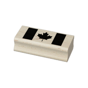 Carimbo De Borracha Bandeira canadense de tinta vermelha