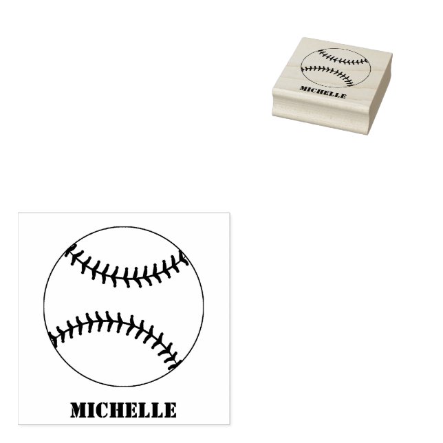Carimbo De Borracha Baseball de Nome Personalizado (Carimbado)