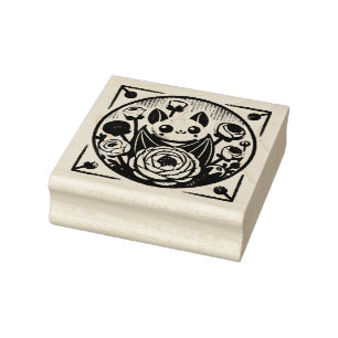 Carimbo De Borracha Bat Floral