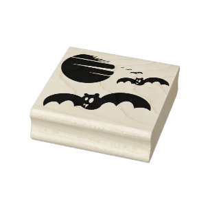 Carimbo De Borracha Bats e Lua