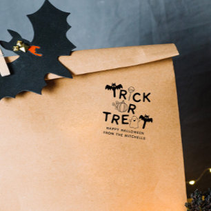 Carimbo De Borracha Bats Pumpkin e Ghost Trick ou Treine Halloween