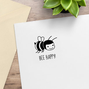 Carimbo De Borracha Bee Happy 2