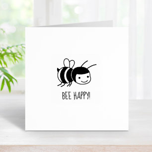 Carimbo De Borracha Bee Happy 2