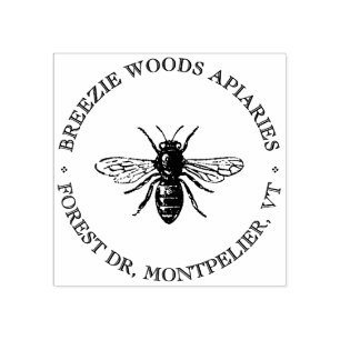 Carimbo De Borracha Beekeeper Logotipo de abelha Vintage Produtos de a