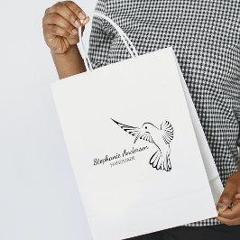 Carimbo De Borracha Beija-flor-branca, feito à mão grande