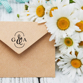 Carimbo De Borracha Bela Ampersand 2 Monograma inicial