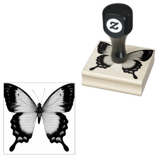 Carimbo De Borracha Bela borboleta Rico