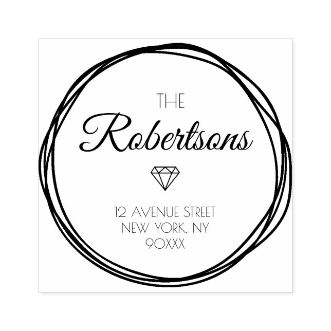 Carimbo De Borracha belíssima letra e endereço de script (Impressão)