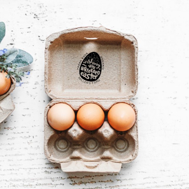 Carimbo De Borracha Bênçãos de páscoa Cartões de Ovos com Script Repro (Criador carregado)