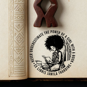 Carimbo De Borracha Biblioteca Afro-Feminista do "Poder de uma Menina"
