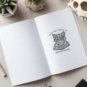 Carimbo De Borracha Biblioteca de Gatos de Vintagem de Cachorro