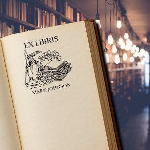 Carimbo De Borracha Biblioteca de livrarias da biblioteca de livros EX