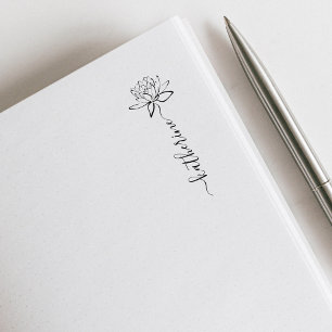 Carimbo De Borracha Biblioteca de Nomes Personalizados do Flor do Lotu