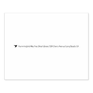 Carimbo De Borracha Biblioteca de Ruas Livres do Beco Hummingbird
