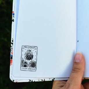 Carimbo De Borracha Biblioteca de Tarot do Livro da Caveira Floral