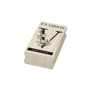 Carimbo De Borracha Biblioteca do livro EX libris Monograma monograma