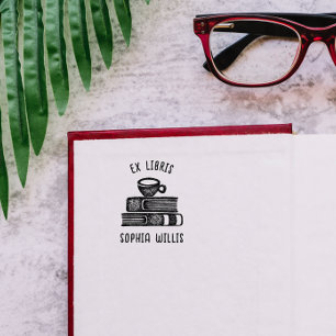 Carimbo De Borracha Biblioteca Ex Libris do Livro Personalizado do Caf