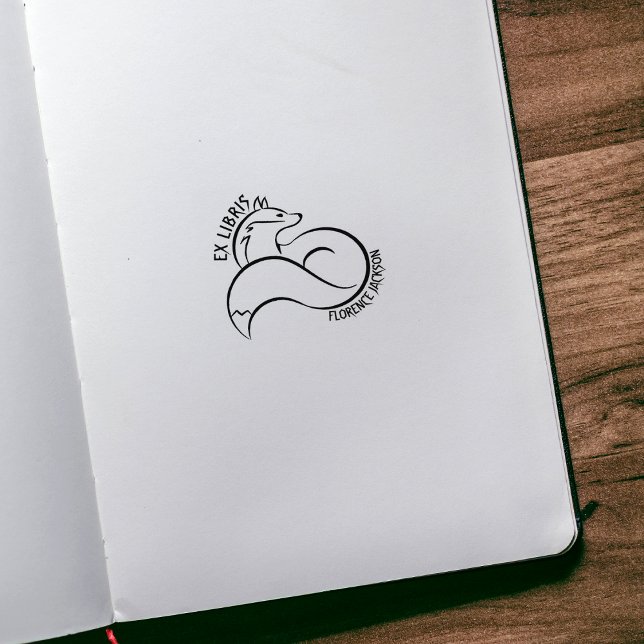 Carimbo De Borracha Biblioteca Fox da Arte Moderna Ex Libris Book (Criador carregado)