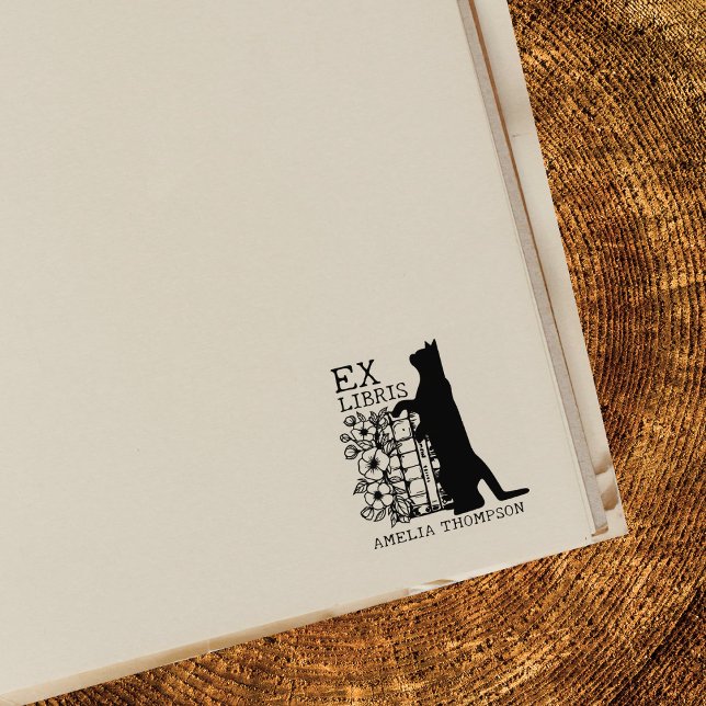 Carimbo De Borracha Biblioteca Moderna do Gato, Ex-libris  (Criador carregado)