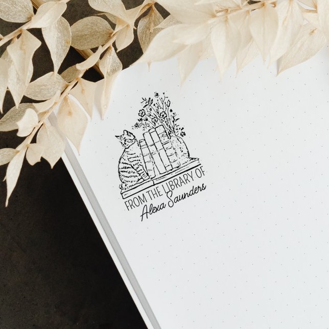 Carimbo De Borracha Biblioteca Personalizada Gato (Criador carregado)