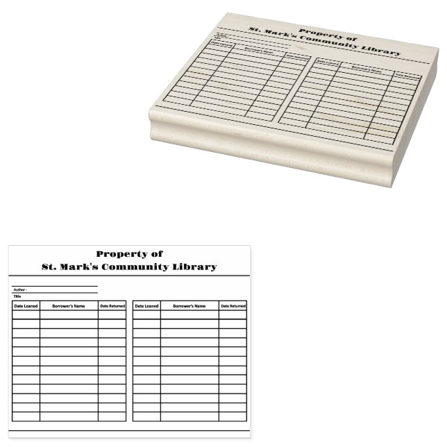 Carimbo De Borracha Biblioteca Personalizada Registro de Bordo (Carimbado)