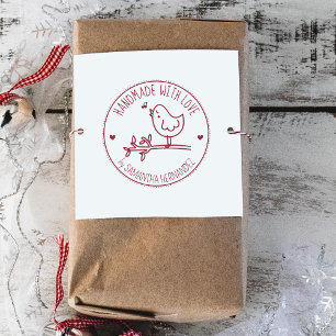 Carimbo De Borracha Bird Cute Personalizada Feita à Mão com amor,