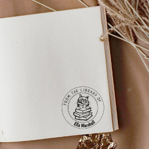 Carimbo De Borracha Birman Cat, Livro Da Biblioteca De