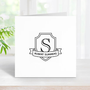 Carimbo De Borracha Blindagem e Monograma de Fita Inicial 1x1