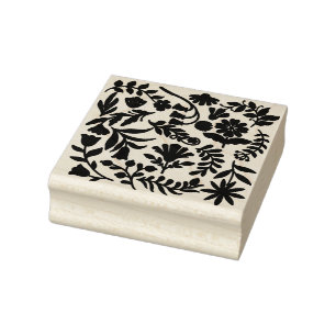 Carimbo De Borracha Bloco design boho floral impressão