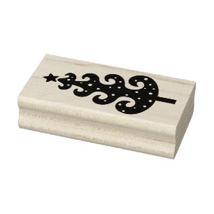 Carimbo De Borracha Bobo Estilizado Madeira de Árvore de Natal