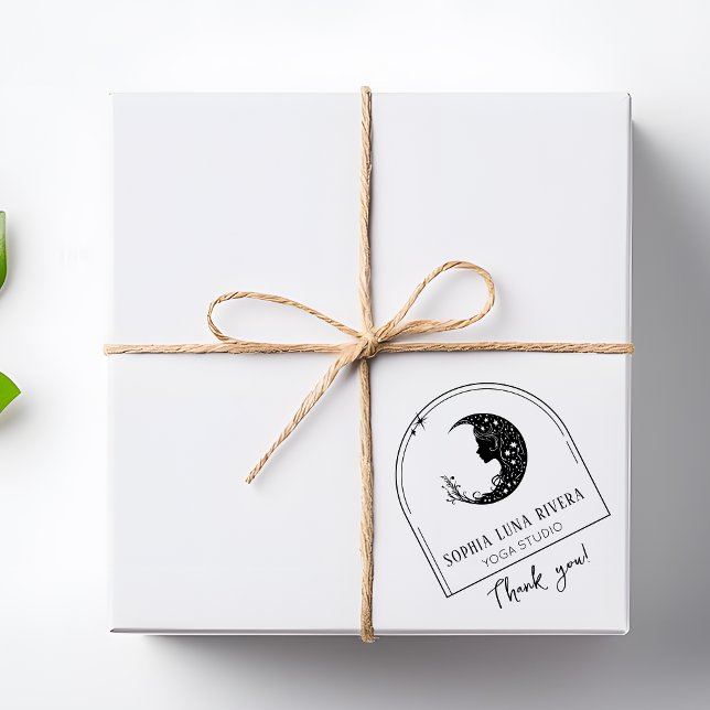 Carimbo De Borracha Boho Arch Celestial Crescent Moon Obrigado (Criador carregado)