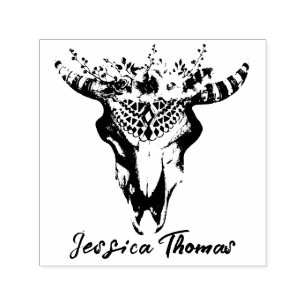 Carimbo de Borracha Boho Floral Detido Bohemian Ar