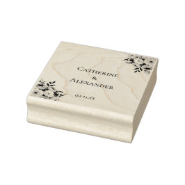 Carimbo De Borracha Boho Russo Floral Elegante