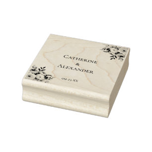 Carimbo De Borracha Boho Russo Floral Elegante