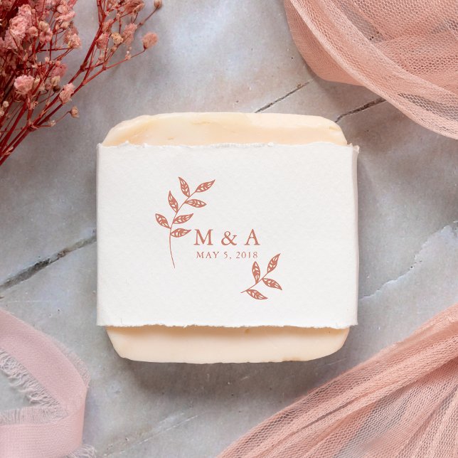 Carimbo De Borracha Boho Rustic Branches Iniciais de Casamento Monogra (Criador carregado)