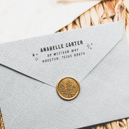 Carimbo De Borracha Boho Sparkles Nome e Endereço de Retorno