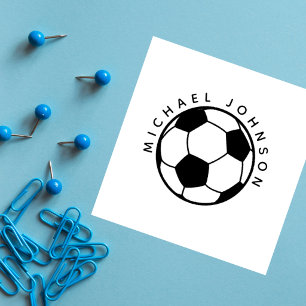 Carimbo De Borracha Bola de Futebol Personalizada com Nome Esporte